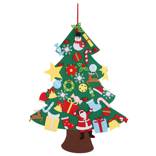 DIY Felt Christmas Tree 41Pcs Detachable Ornaments for Kids Toddler Wall
