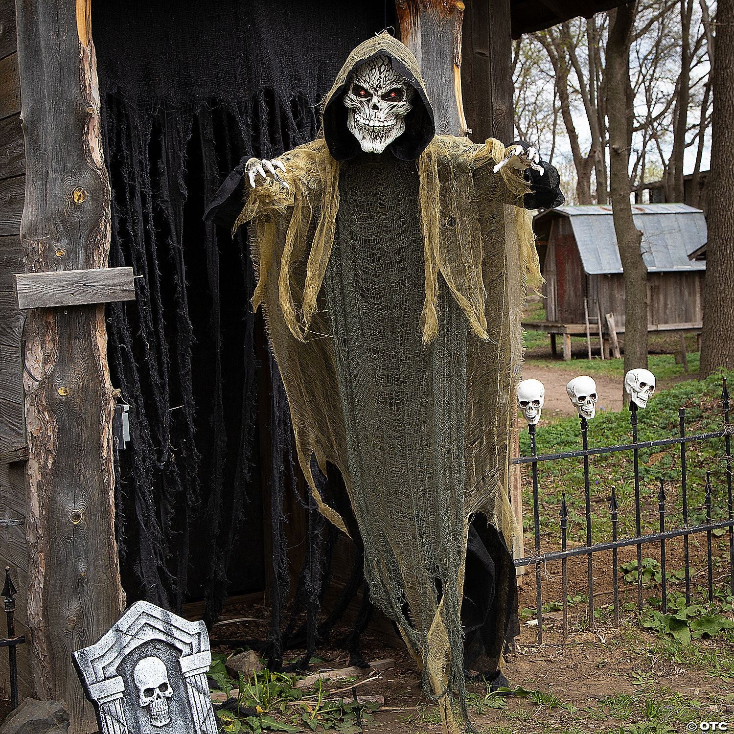 35 1/4" x 6 Ft. Animated Hanging Grim Reaper Plastic Halloween Decoration