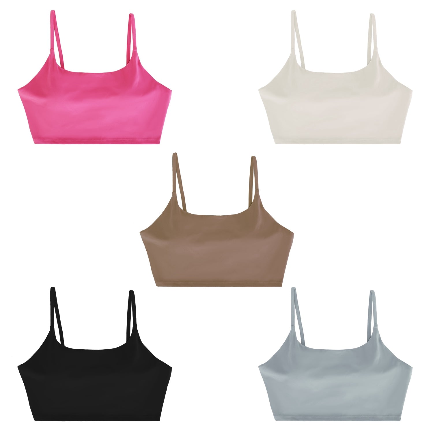 Women Strap Sport Bras Padded Strappy Crop Square Neck Low Impact Bras Sexy