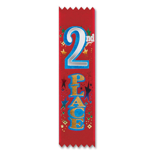 Beistle 2nd Place Ribbons - Sports | Party Supply | Decoration | Favor | Award
