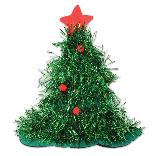 Beistle Tinsel Christmas Tree Hat - Christmas/Winter | Party Supply