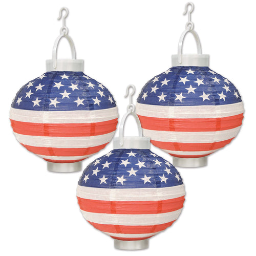 Beistle Light-Up Patriotic Paper Lanterns | Party Supply | Decoration
