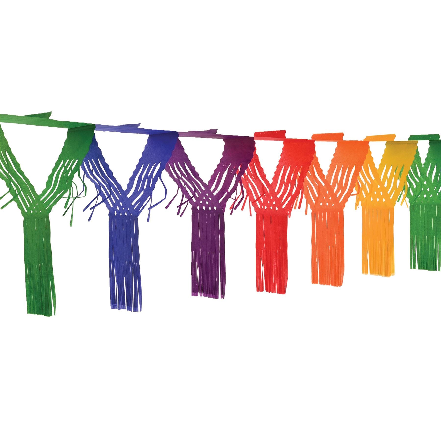 Beistle Rainbow Drop Fringe Garland - General Occasion | Party Supply