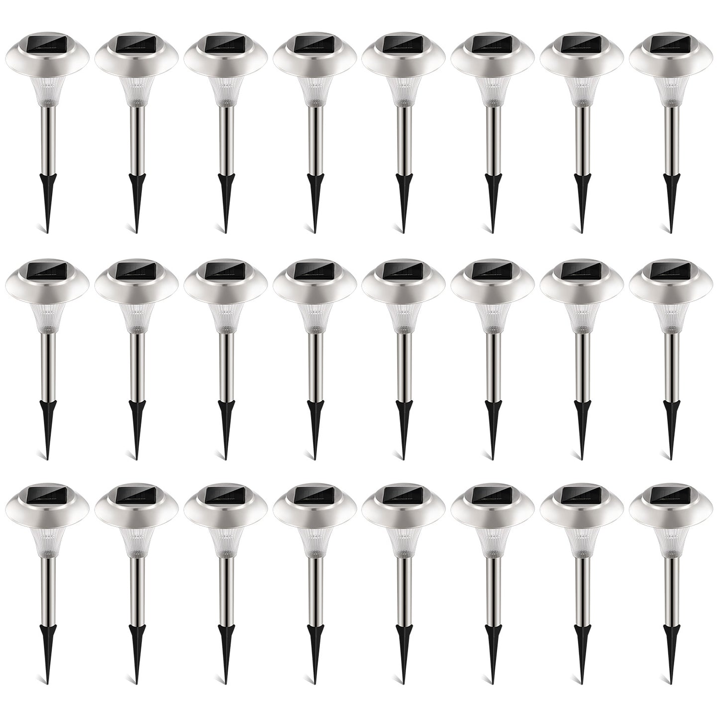 24Packs Solar Garden Lights Outdoor IP44 Waterproof Solar Pathway Lights Color