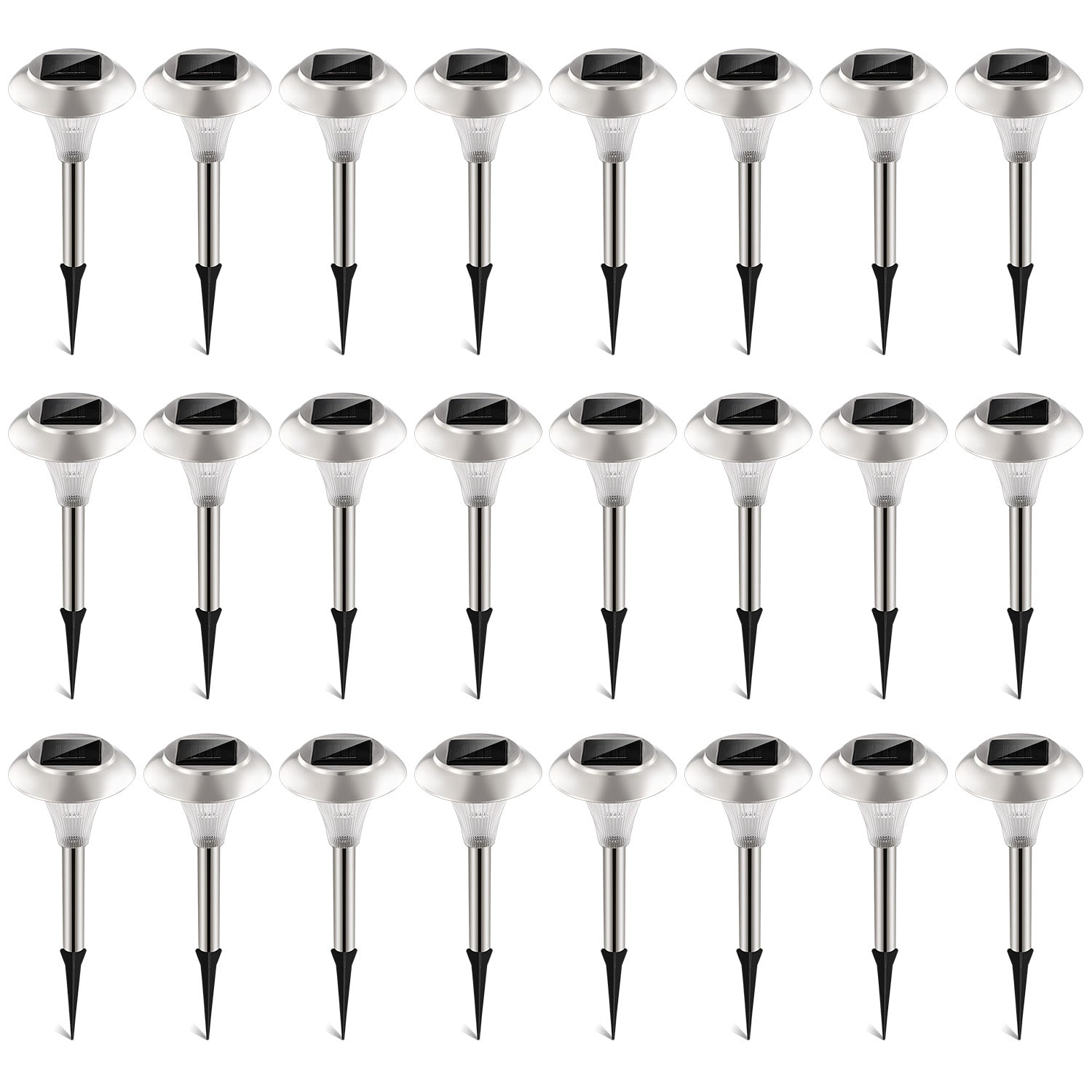 24Packs Solar Garden Lights Outdoor IP44 Waterproof Solar Pathway Lights Color