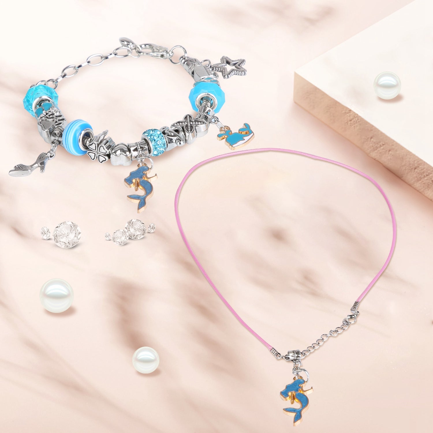 66Pcs Charm Bracelet Making Kit Kids Jewelry Necklace Making Kits Colorful