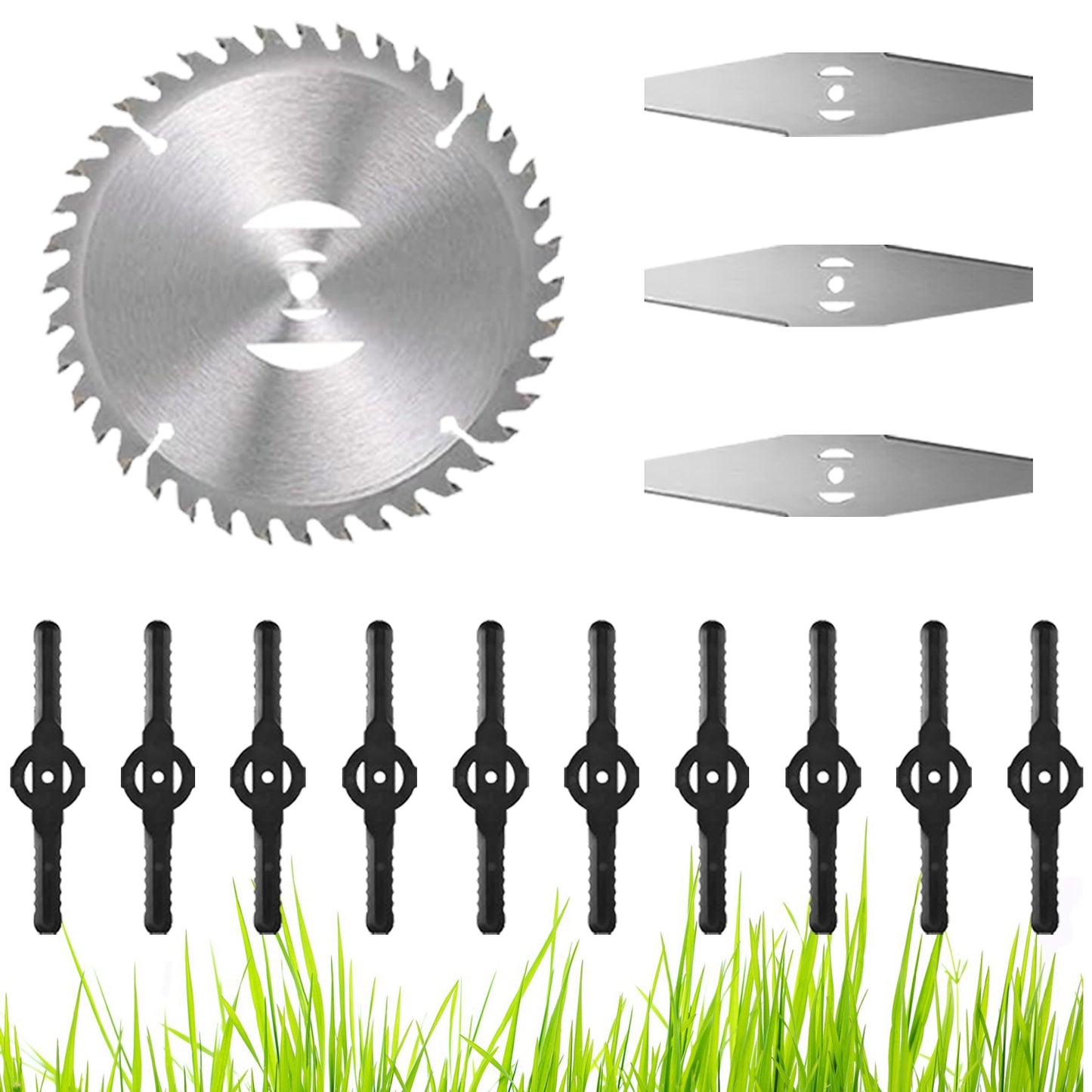 14Pcs Grass Trimmer Blades Accessories Weed Cutter Attachments 10Pcs 5.35In