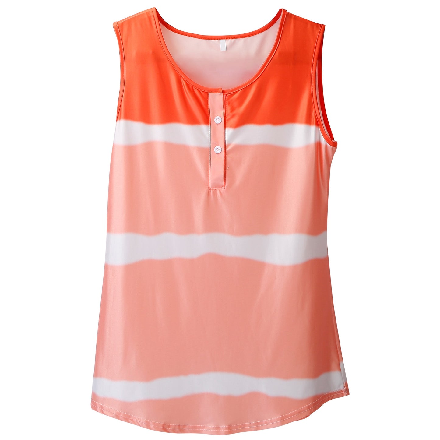 Women Tie-dye Sleeveless Tank Tops Summer Loose T Shirts Tops Button Down