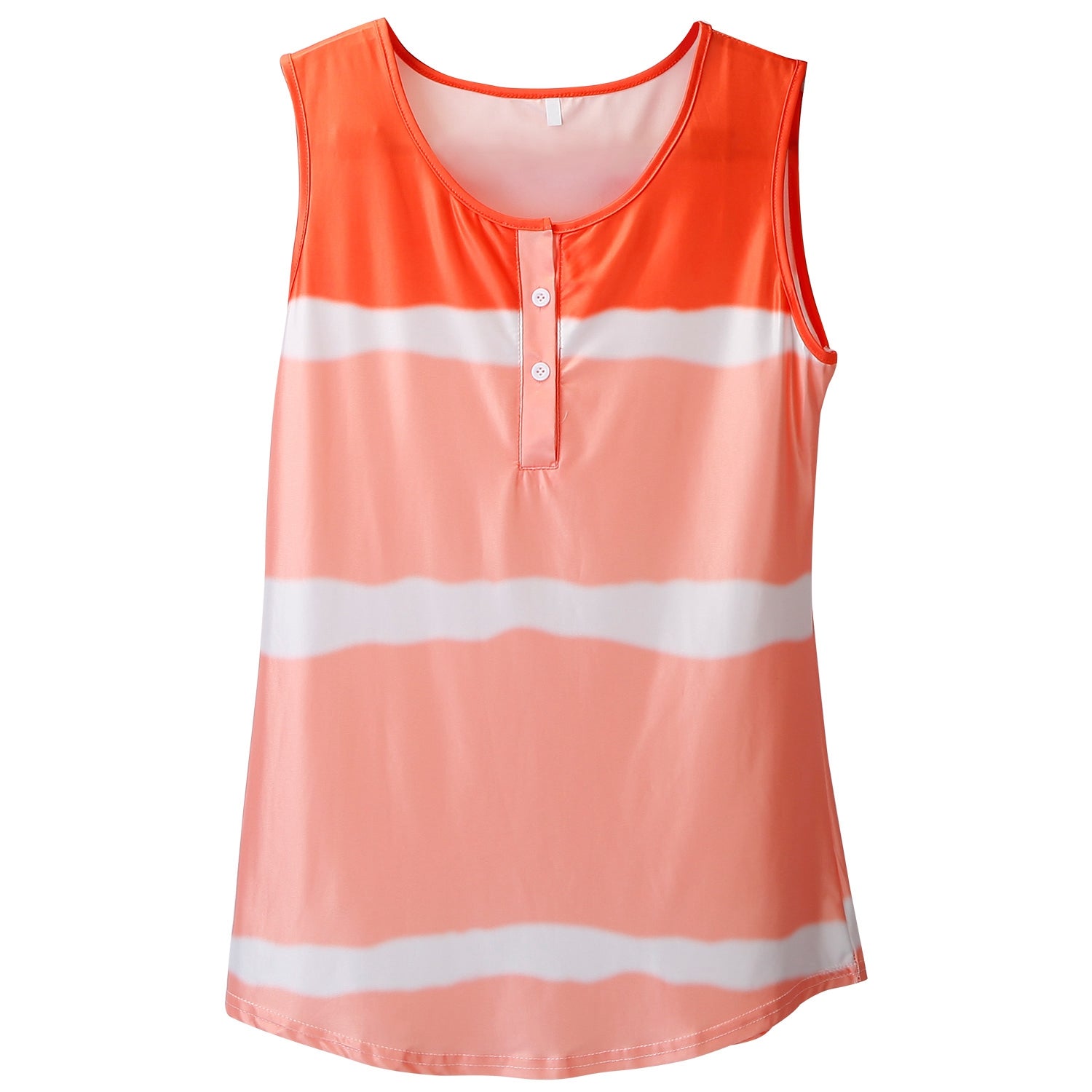 Women Tie-dye Sleeveless Tank Tops Summer Loose T Shirts Tops Button Down