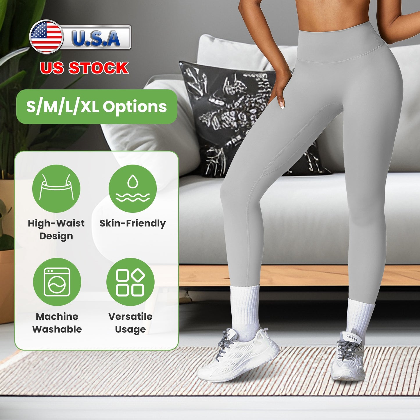 Women s High Waist Workout Leggings Tummy Control Compression Yoga Tight Pants