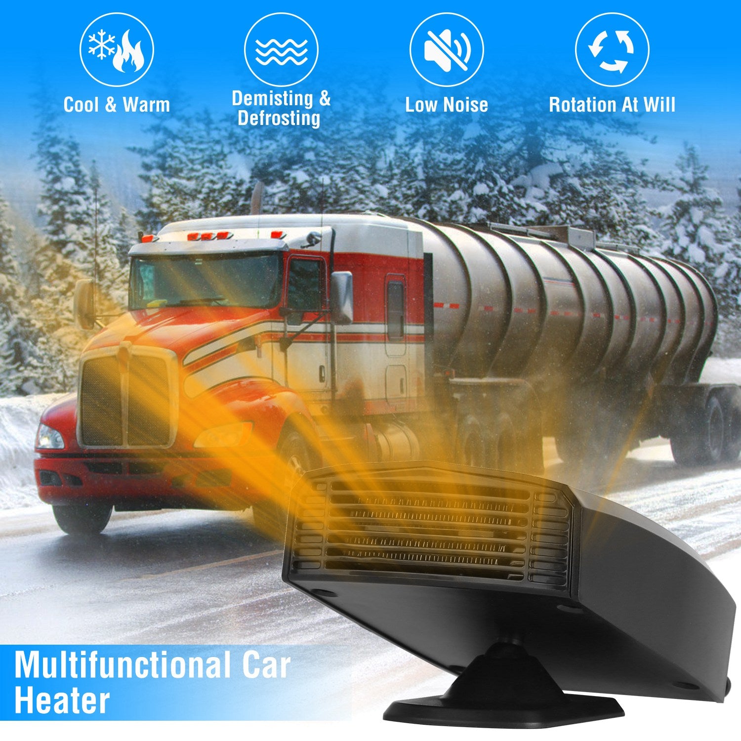 12V 150W Portable Car Heater Heating Fan 2 in 1 Defroster Defogger Demister