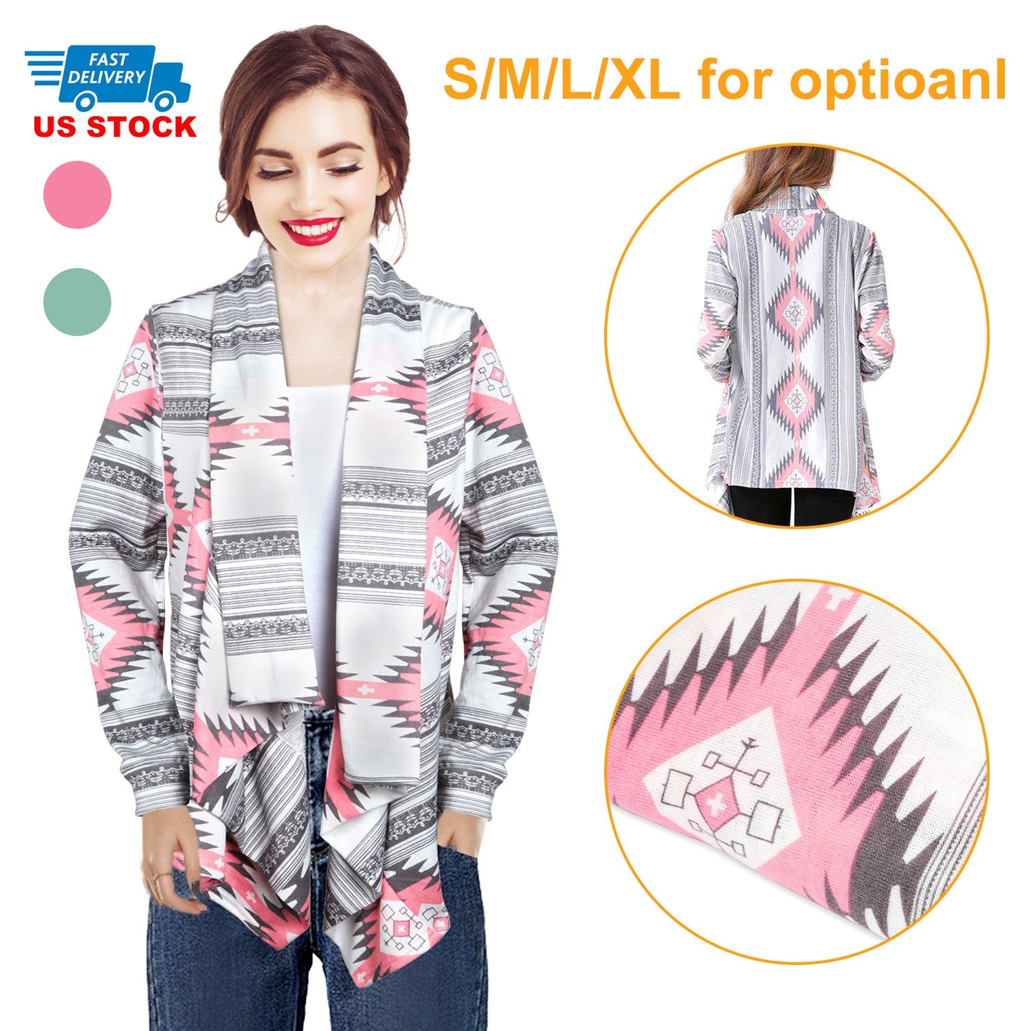 Women Open Front Cardigan Long Sleeve Shawl Neck Breathable Cardigan Well