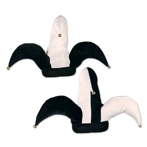 Beistle Plush Black and White Jester Hat (Assorted Designs) - Medieval | Party