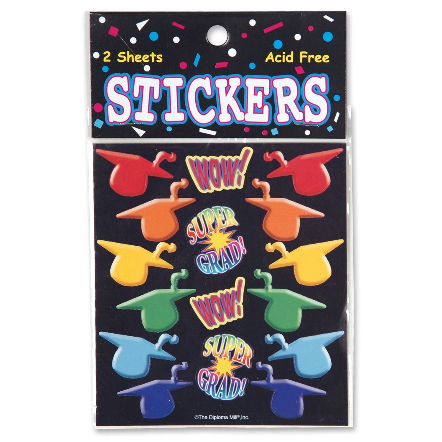 Beistle Super Grad Stickers - Graduation | Party Supply | Decoration