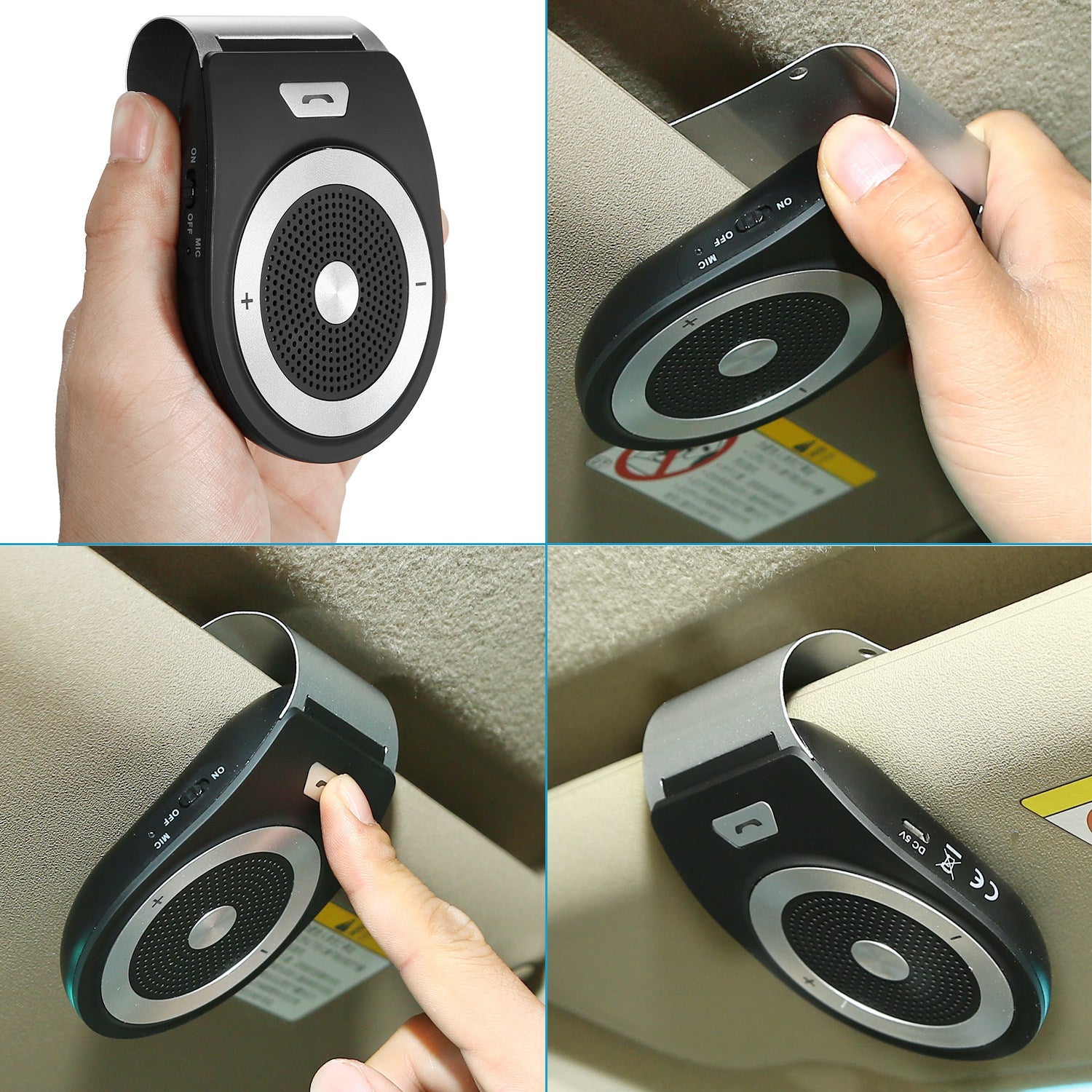 Car Wireless Speakerphone Wireless V4.1 In-Car Speaker Hands-free Calling Music