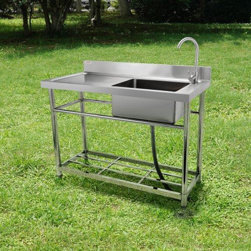 Stainless Steel Utility Sink Free Standing Single Bowl Commercial Kitchen
