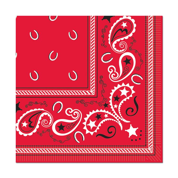 Beistle Bandana Lunch Napkins - Western | Party Supply | Decoration