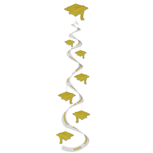 Beistle Gold Graduation Cap Whirls | Party Supply | Decoration