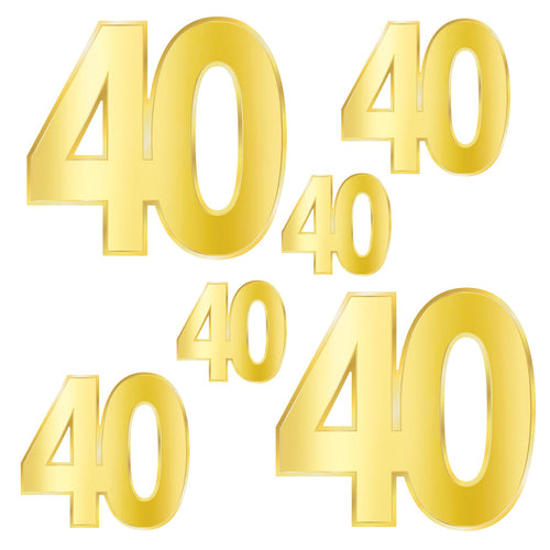 Beistle Foil "40" Birthday Cutouts - Birthday-Age Specific | Party Supply