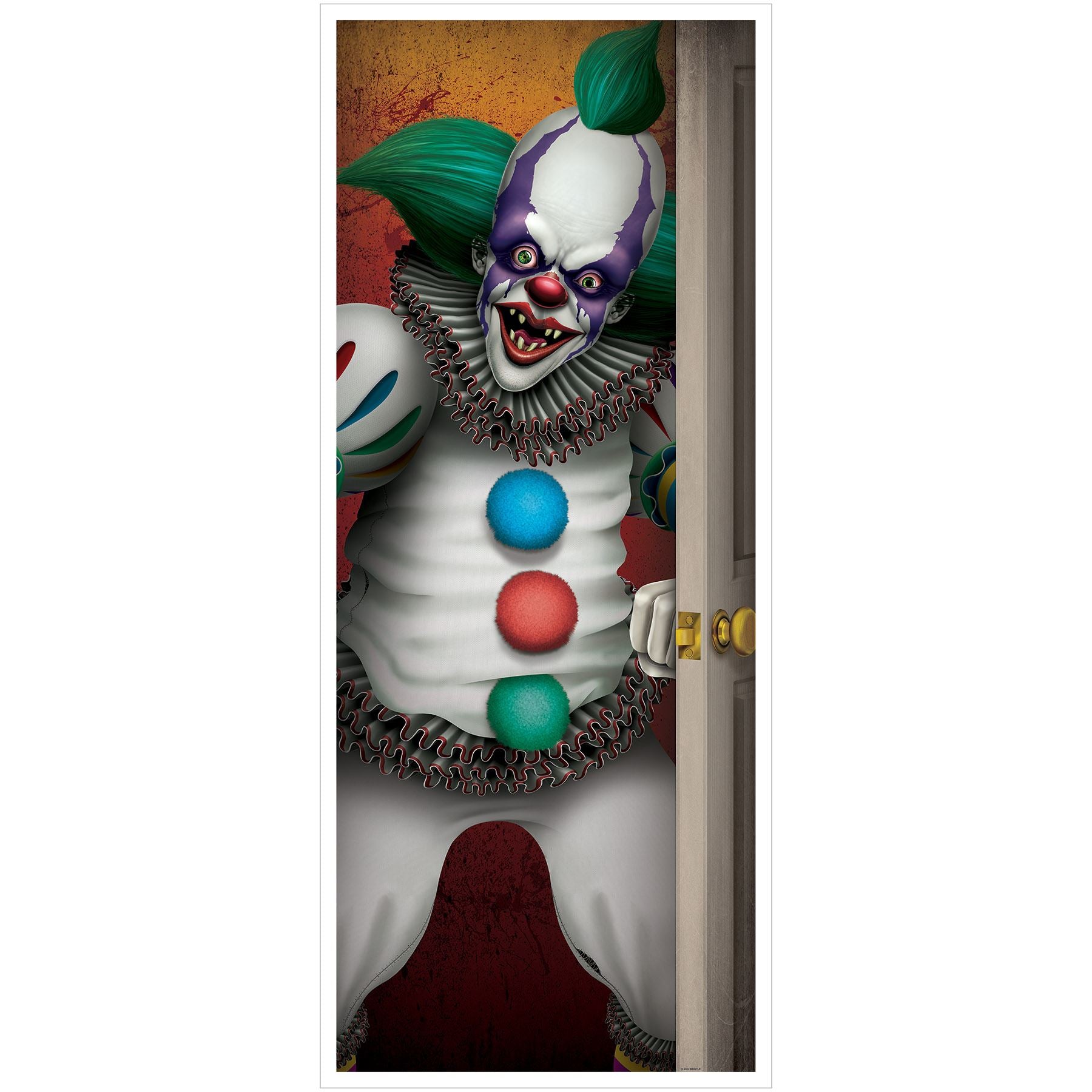 Beistle Creepy Clown Door Cover - Halloween | Party Supply | Decoration
