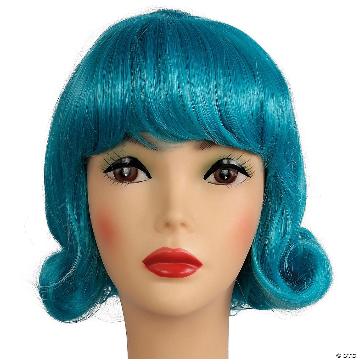 Womens Sky Blue 60s Short Lucy Flip Wig