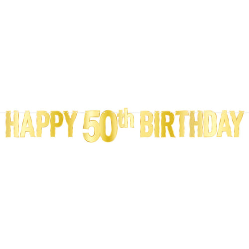 Beistle Foil Happy "50th" Birthday Streamer - Birthday-Age Specific | Party