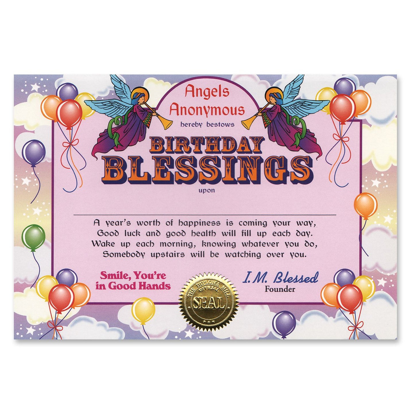 Beistle Birthday Blessings Award Certificates | Party Supply | Decoration