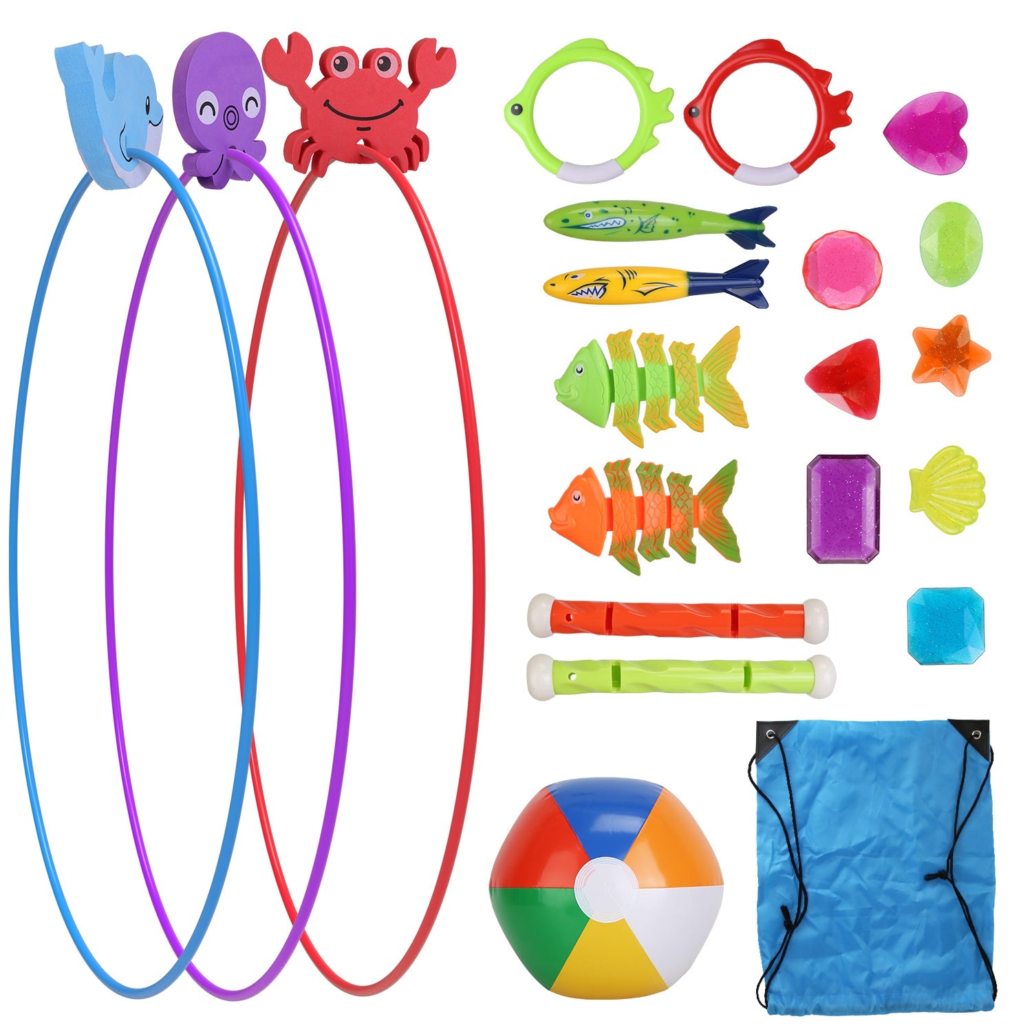 24Pcs Diving Toys Swimming Pool Toys Swim Toys for Kids Aged 3+ Years Old Swim