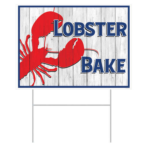 Beistle All Weather Lobster Bake Yard Sign - Luau | Party Supply | Decoration