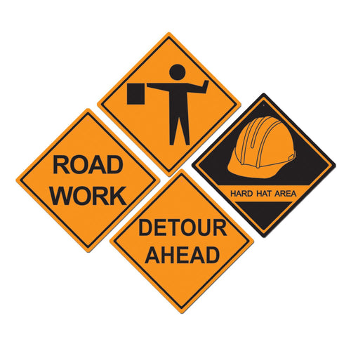 Beistle Construction Sign Cutouts | Party Supply | Decoration