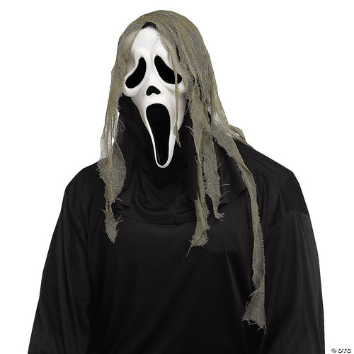 Adults Ghost Face Crypt Creature Gauze Mask | Halloween Decoration