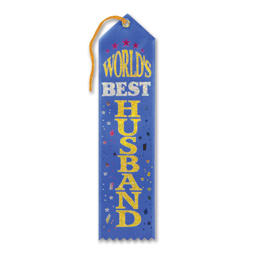 Beistle World's Best Husband Award Ribbon - General Occasion | Party Supply