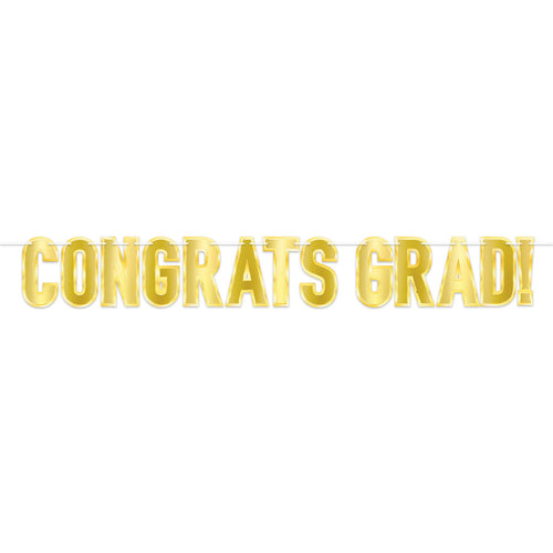 Beistle Foil Congrats Grad! Streamer - Graduation | Party Supply | Decoration