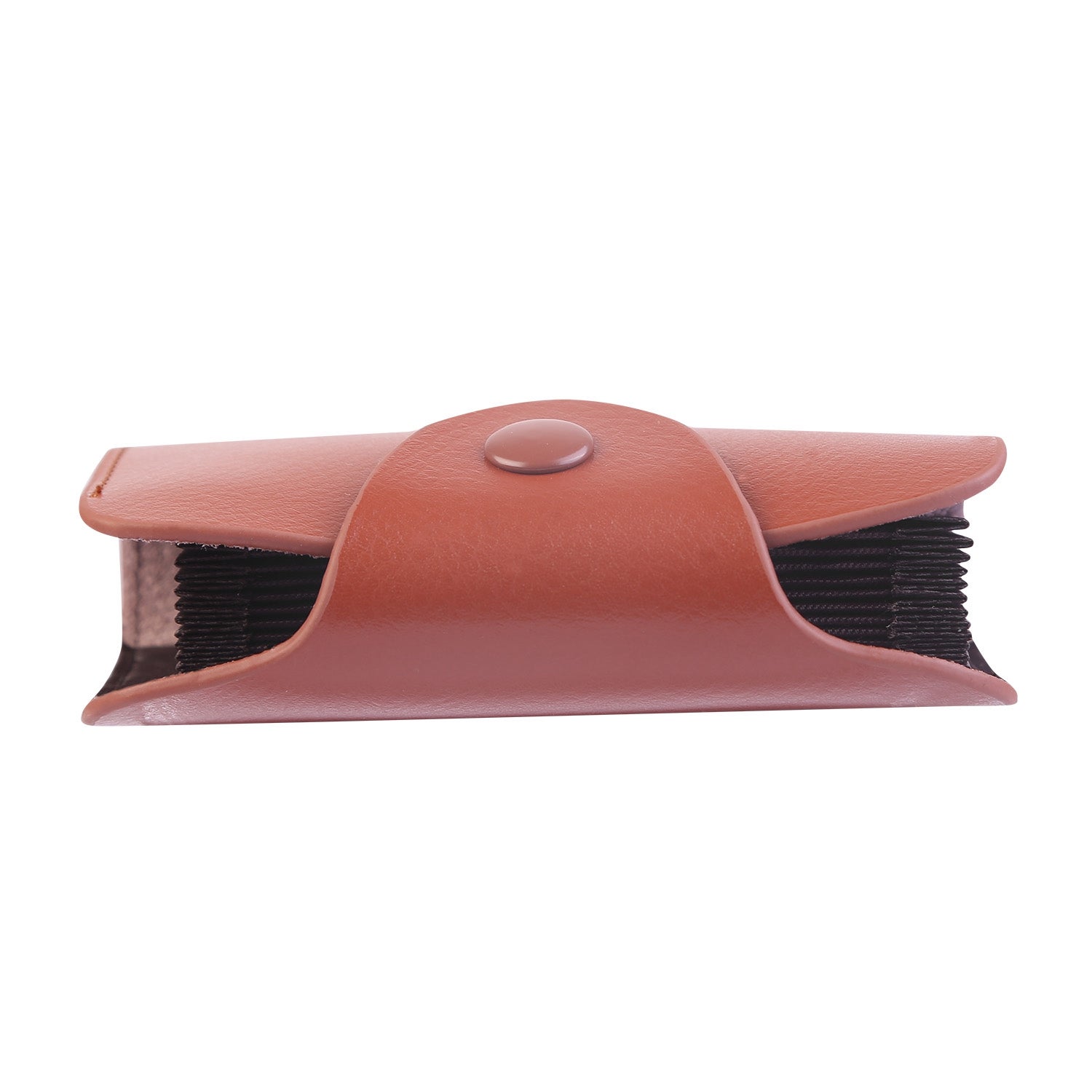 Credit Card Holder Wallet PU Leather Snap Closure Purse Accordion Case with 12