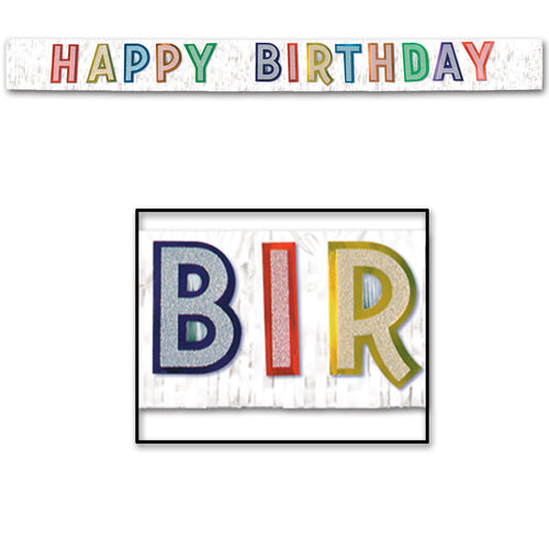 Beistle Glittered Metallic Happy Birthday Banner | Party Supply | Decoration