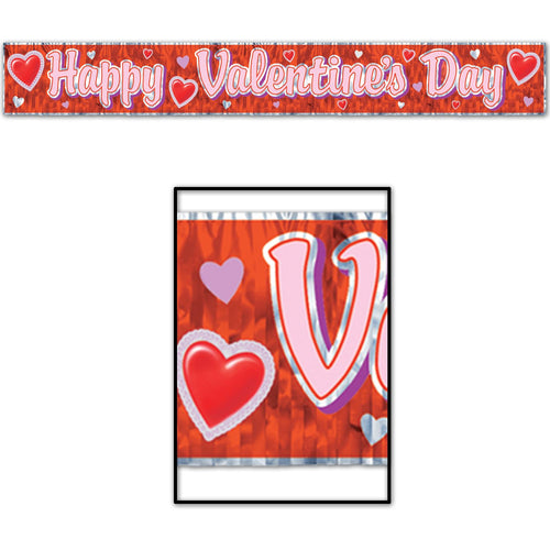 Beistle Red Metallic Valentine Banner - Valentines | Party Supply | Decoration