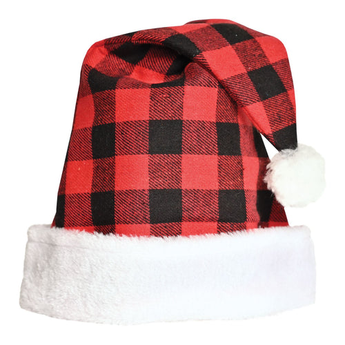 Beistle Plaid Santa Hat - Red & White - Christmas/Winter | Party Supply