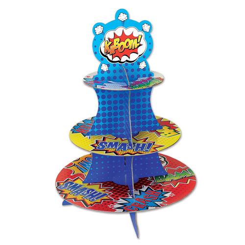Beistle Hero Cupcake Stand - Heroes | Party Supply | Decoration