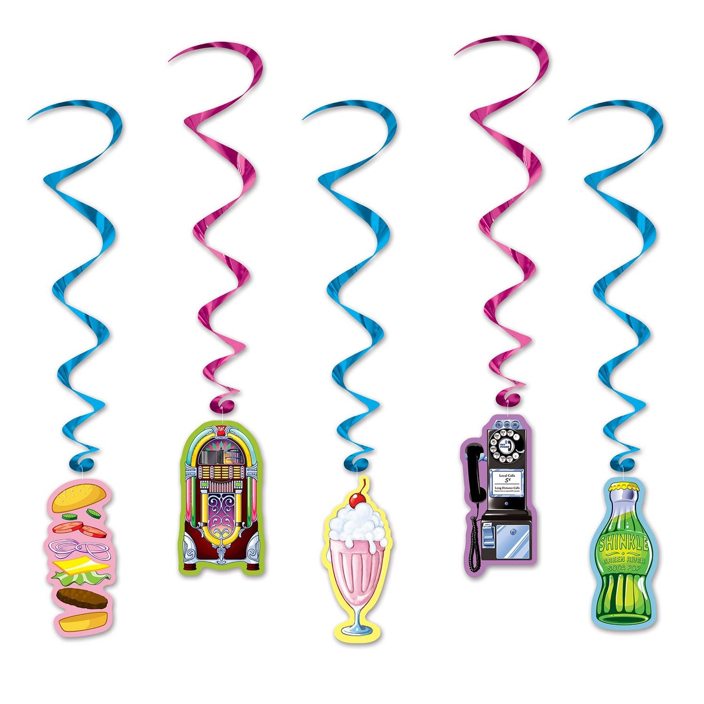Beistle Soda Shop Whirls - 50's/Rock & Roll | Party Supply | Decoration