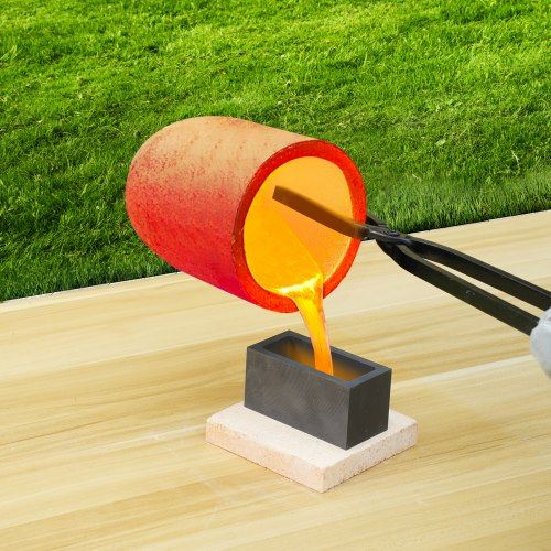 Propane Melting Furnace Kit 16KG/35lbs Dual Burner with Crucibles Tongs