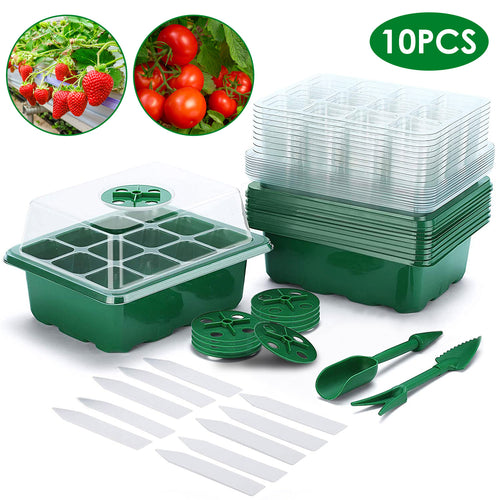 10Pcs Seed Starter Tray Kit Reusable Overall 120Cells Seeding Propagator