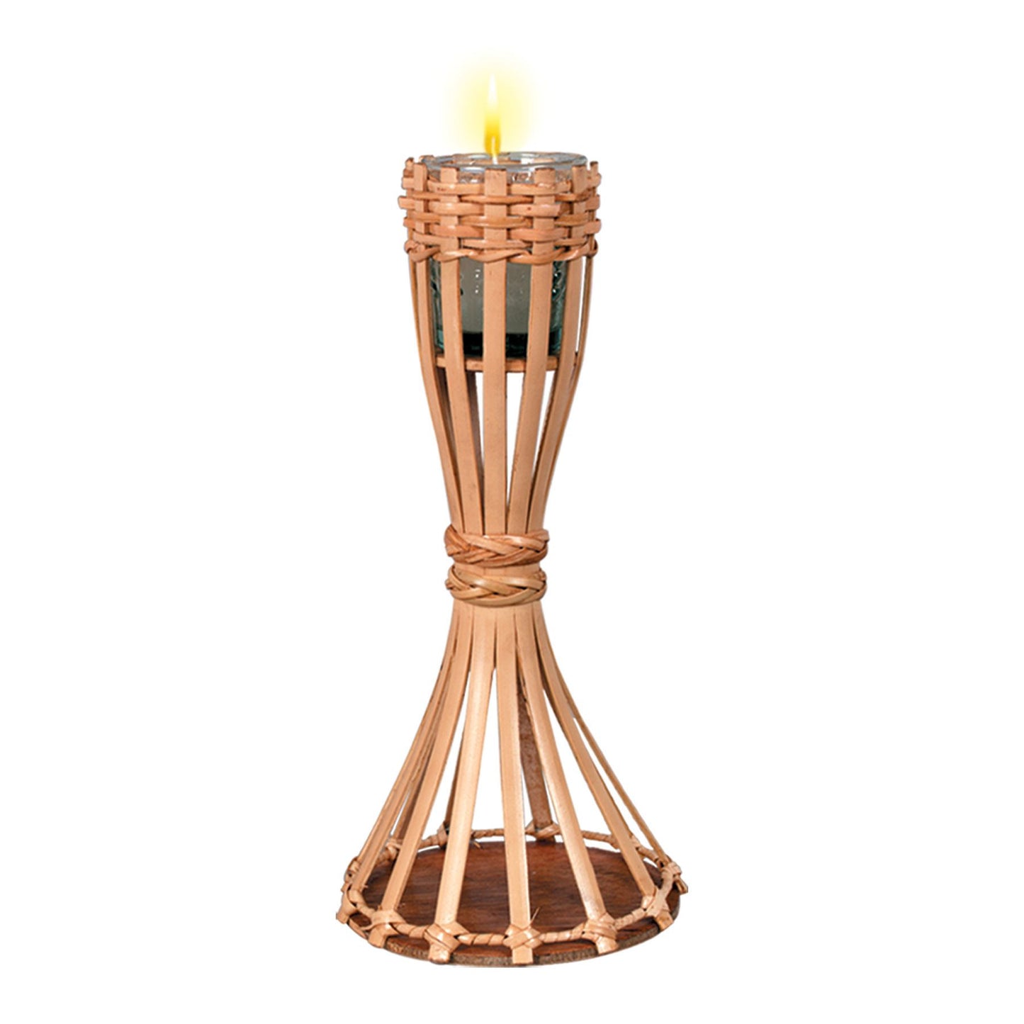 Beistle Bamboo Tiki Table Torch with Candle - Party Supply Decoration for Luau