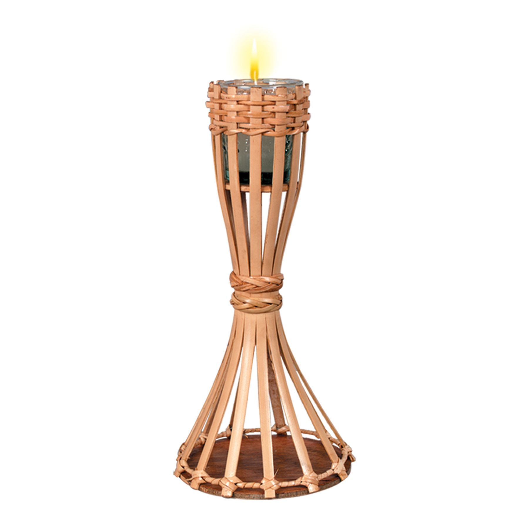 Beistle Bamboo Tiki Table Torch with Candle - Party Supply Decoration for Luau