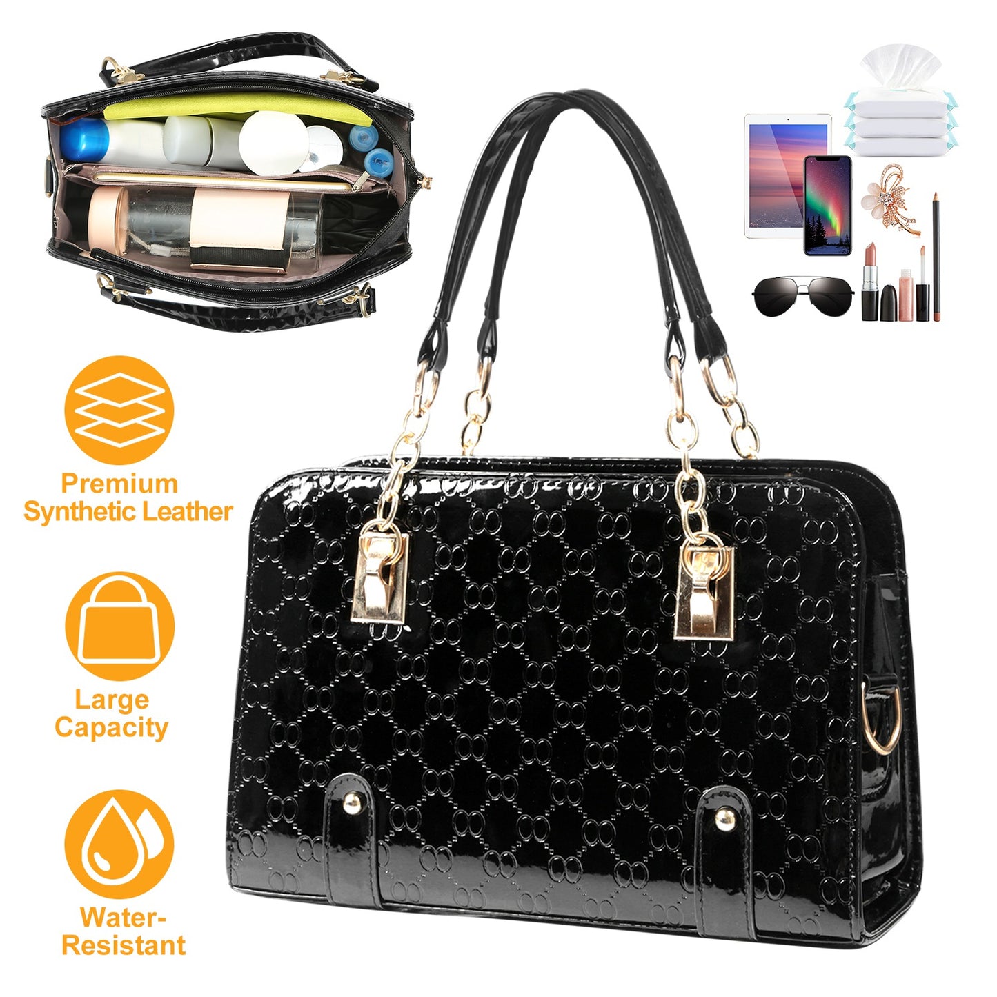 Women s Fashion Leather Handbag Lady Purses Tote Bags Shoulder Satchel