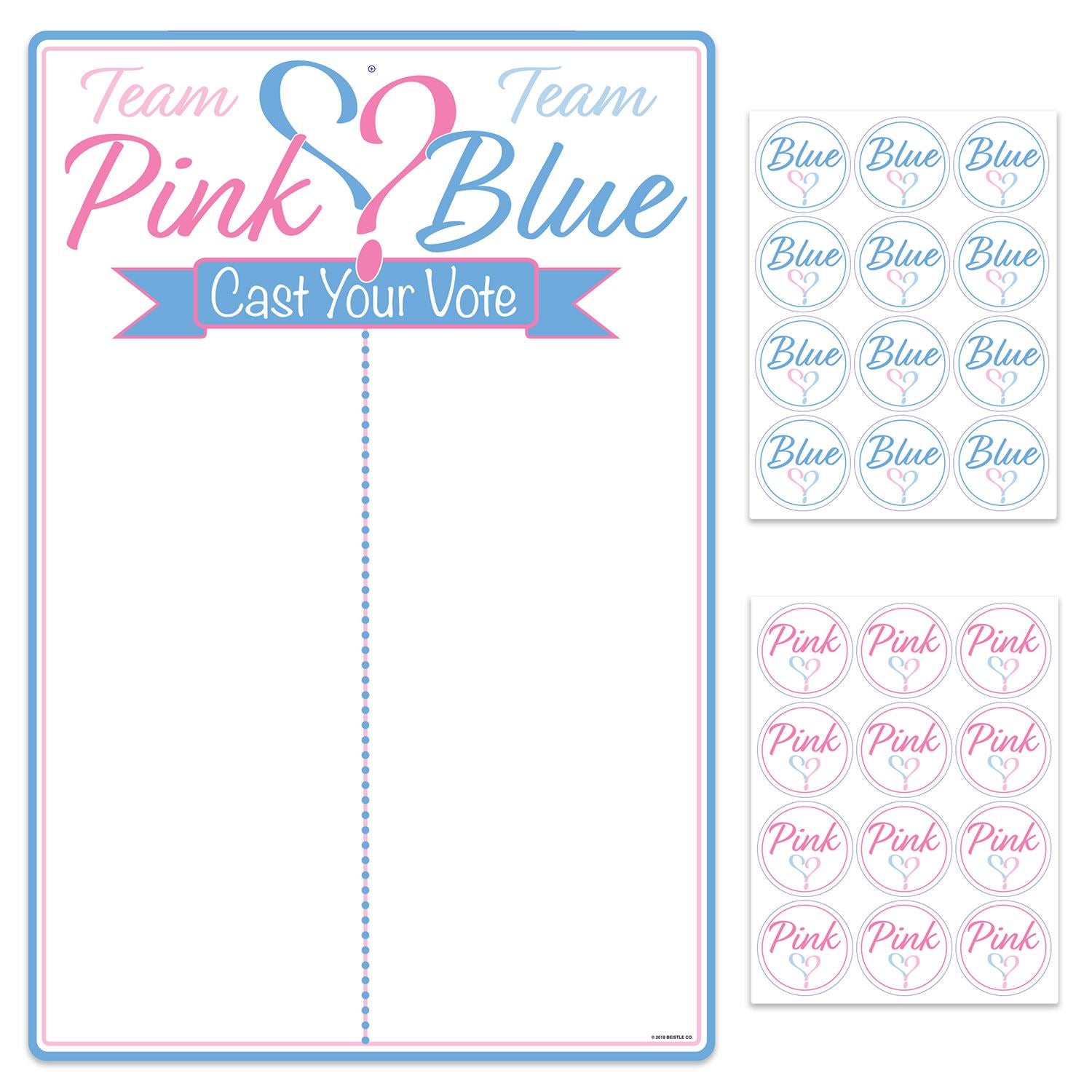 Beistle Gender Reveal Tally Board and Stickers - Baby Shower | Party Supply