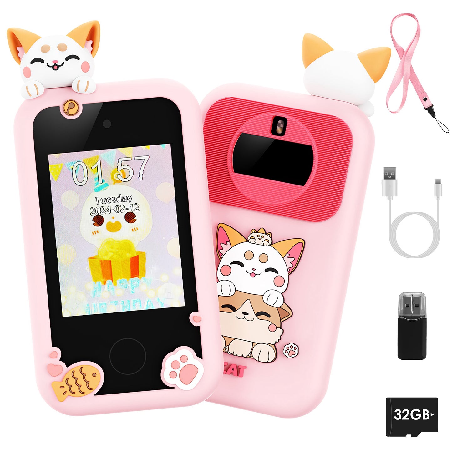 Kids Toy Smartphone Dual Camera Phone Touchscreen Learning Toy with Shockpr 0289