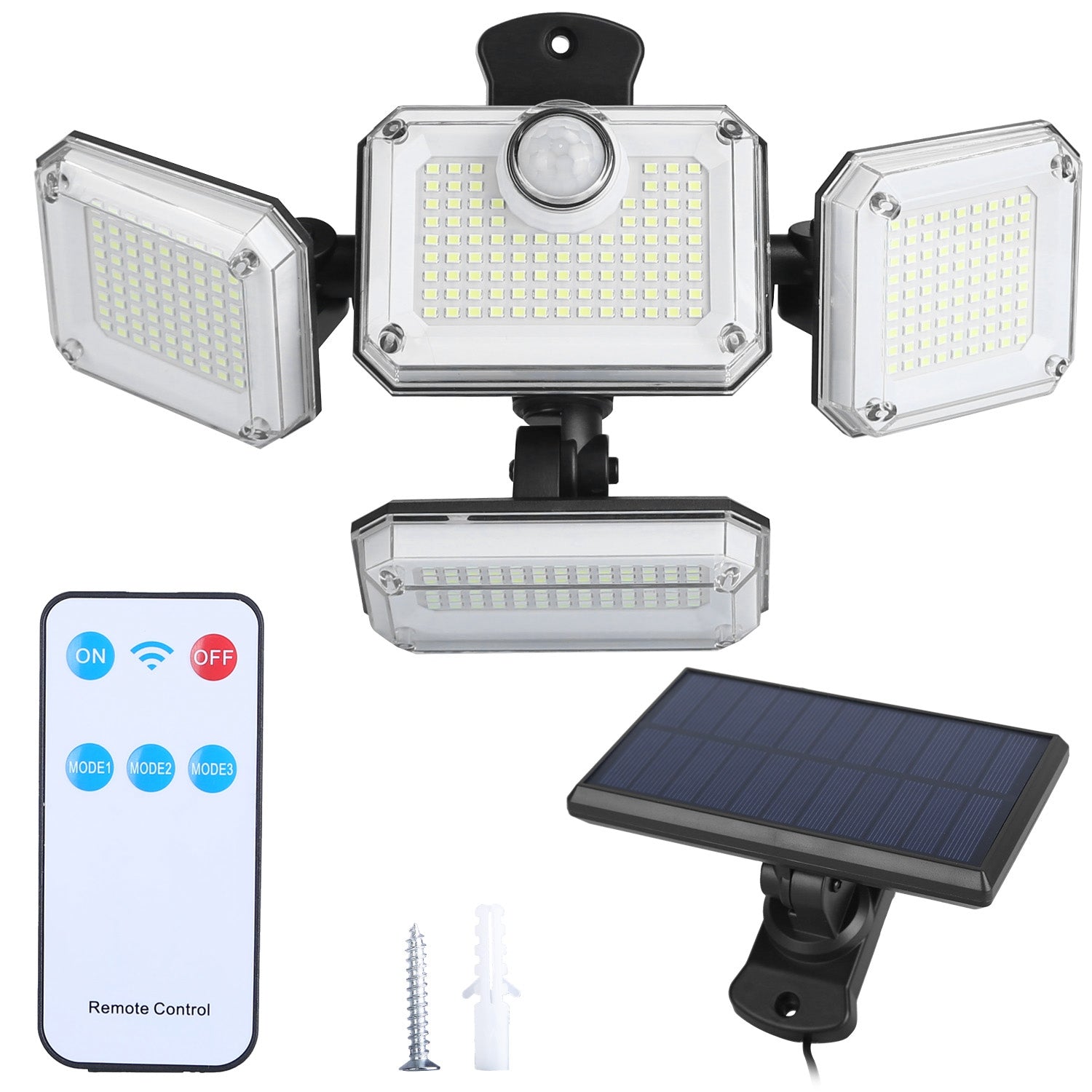 2 Pack Solar Powered Wall Lights IP44 Waterproof Motion Sensor Lamps with