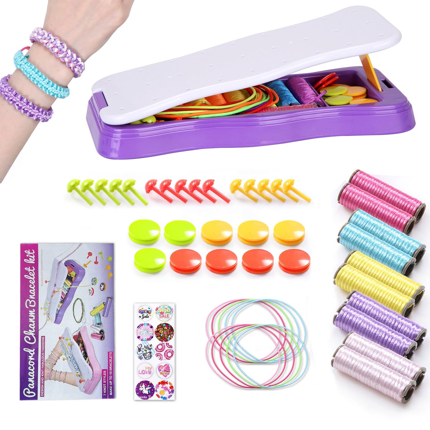 Bracelet Making Kit DIY Arts and Crafts Toys Kids Travel Activity Set Birthday
