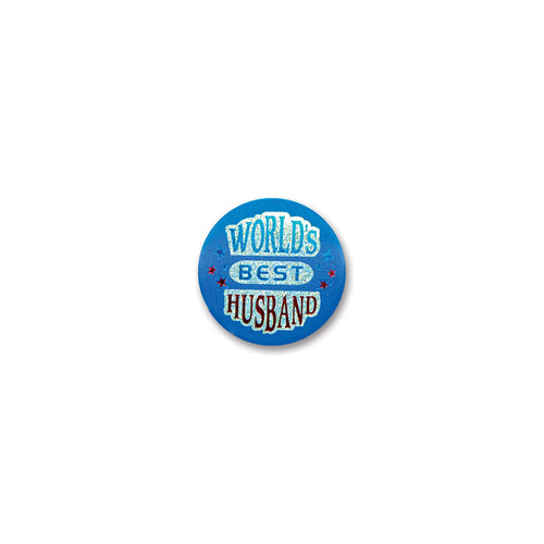 Beistle World's Best Husband Satin Button - Mothers/Fathers Day | Party Supply