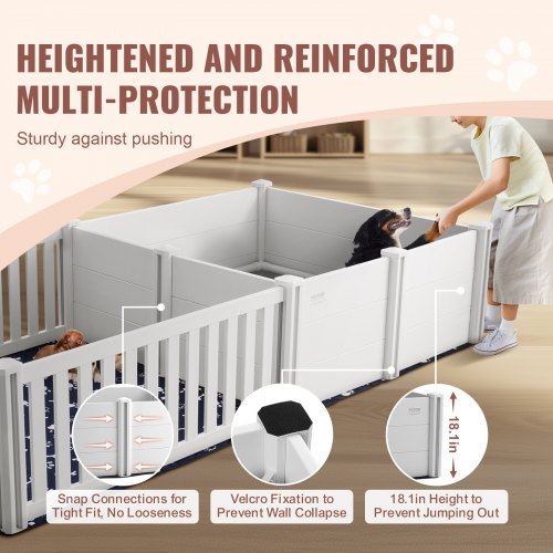 Dog Whelping Box 93.3 x 48.4 x 18.1in Dual Zone PVC with Rails Pee Pad